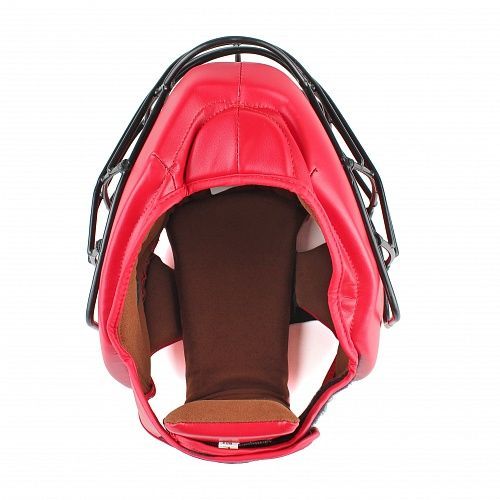 Фотографии Шлем для рукопашного боя с защитной маской .(иск.кожа) Jabb JE-6012, красный