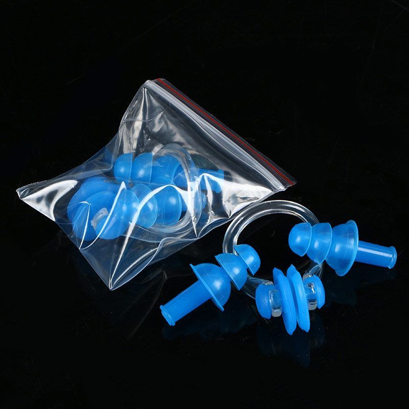 Фотографии Набор для плавания в zip-lock, беруши и зажим для носа (синий) Sportex E36868-1
