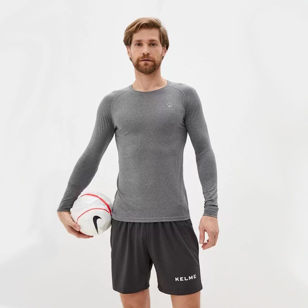 Футболка с длинным рукавом KELME Tech fit, 3891113-222-2XL, р.2XL, серый